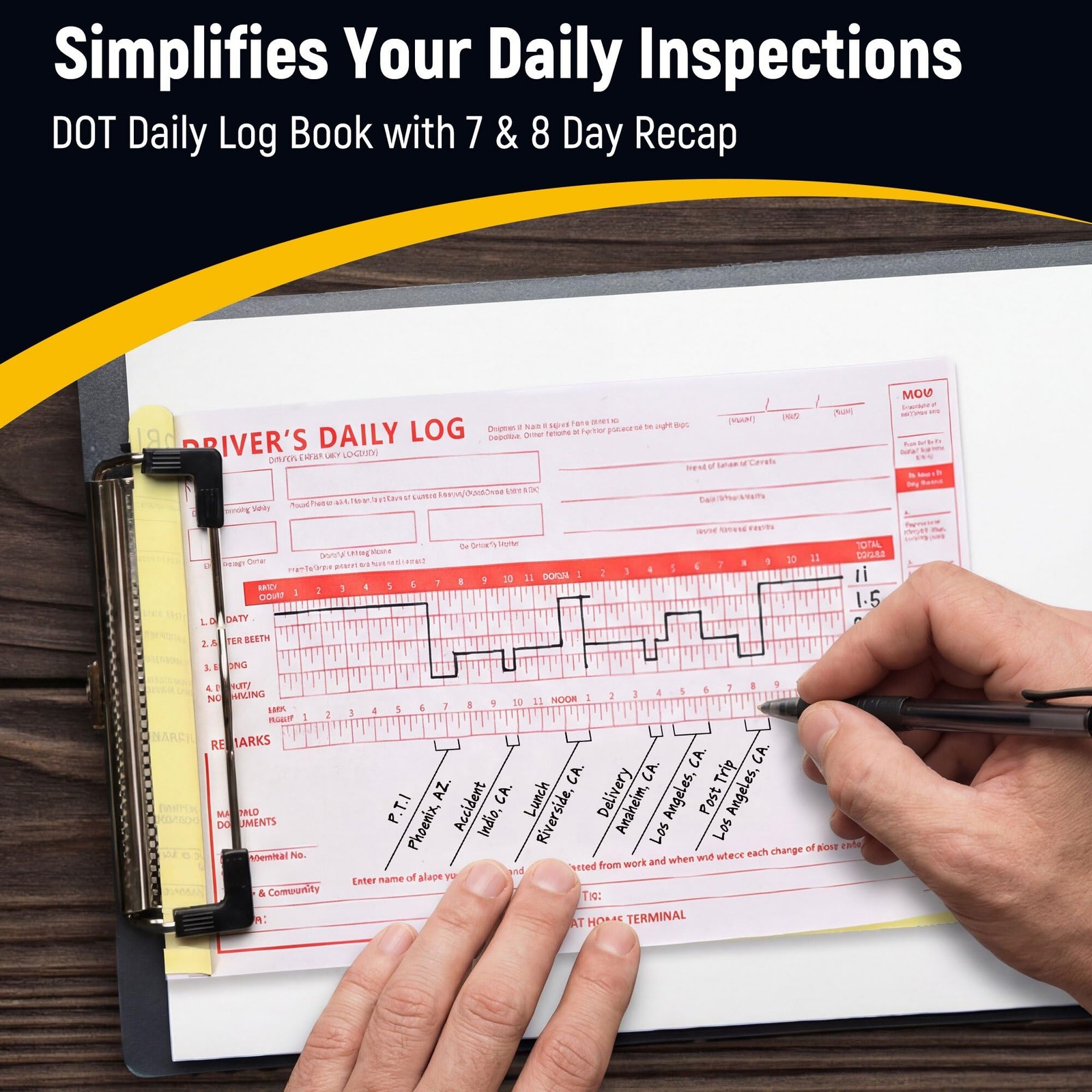 15 Pack Daily Log Books for Truck Drivers with 7 & 8 Day Recap, Driver 15