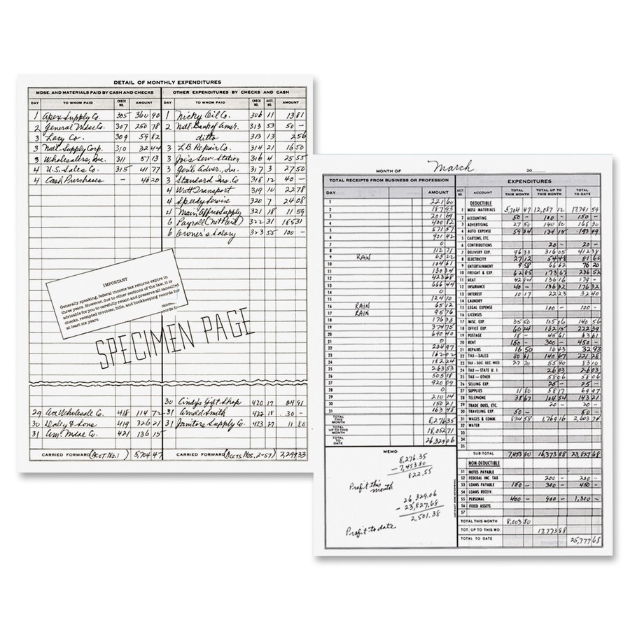 Dome Publishing DOM612 Monthly Bookkeeping Record 128 Sheets