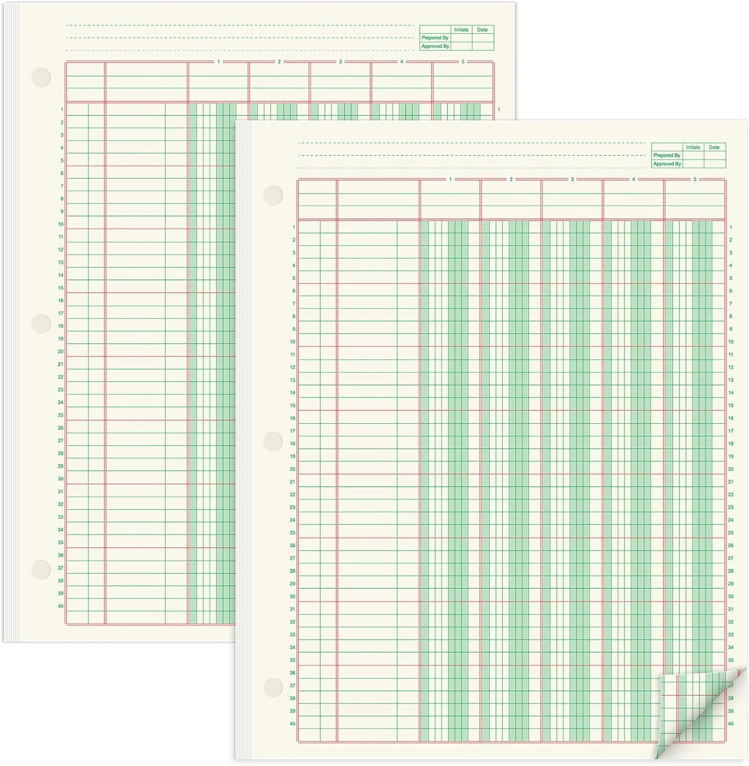 gisgfim 2 Pads 100 Sheets Columnar Analysis Pad 3 Hole Punch Accounting Ledger B