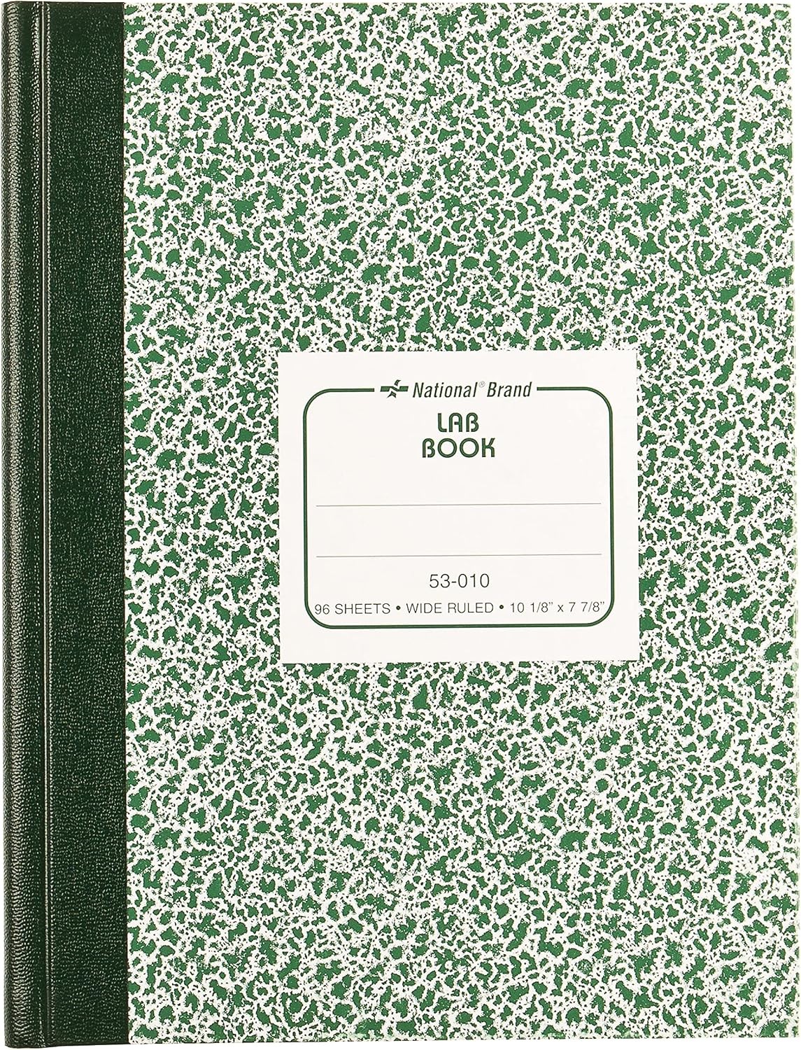 National Lab Notebook, Wide/Legal Rule, Green Marble Cover, (96) 10.13 x 7.88 Sh