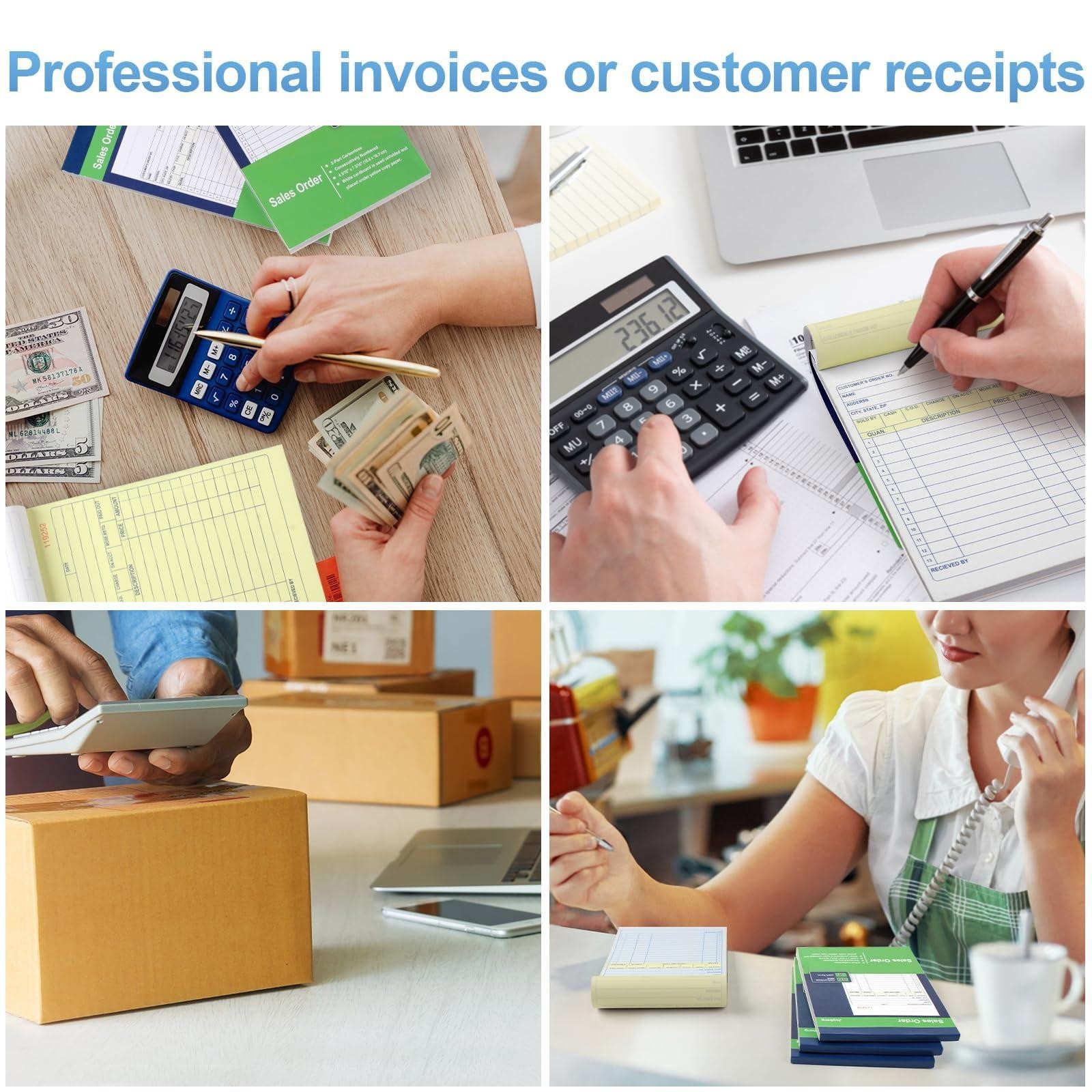 4 Pack Sales Order Book – 2 Part Carbonless Receipt Books 80 Sets Small Business