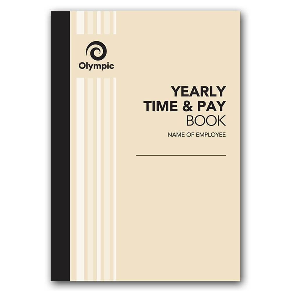 Quality Olympic A5 Yearly Time and Pay Book 32 Pages with 2 Forms Per Page