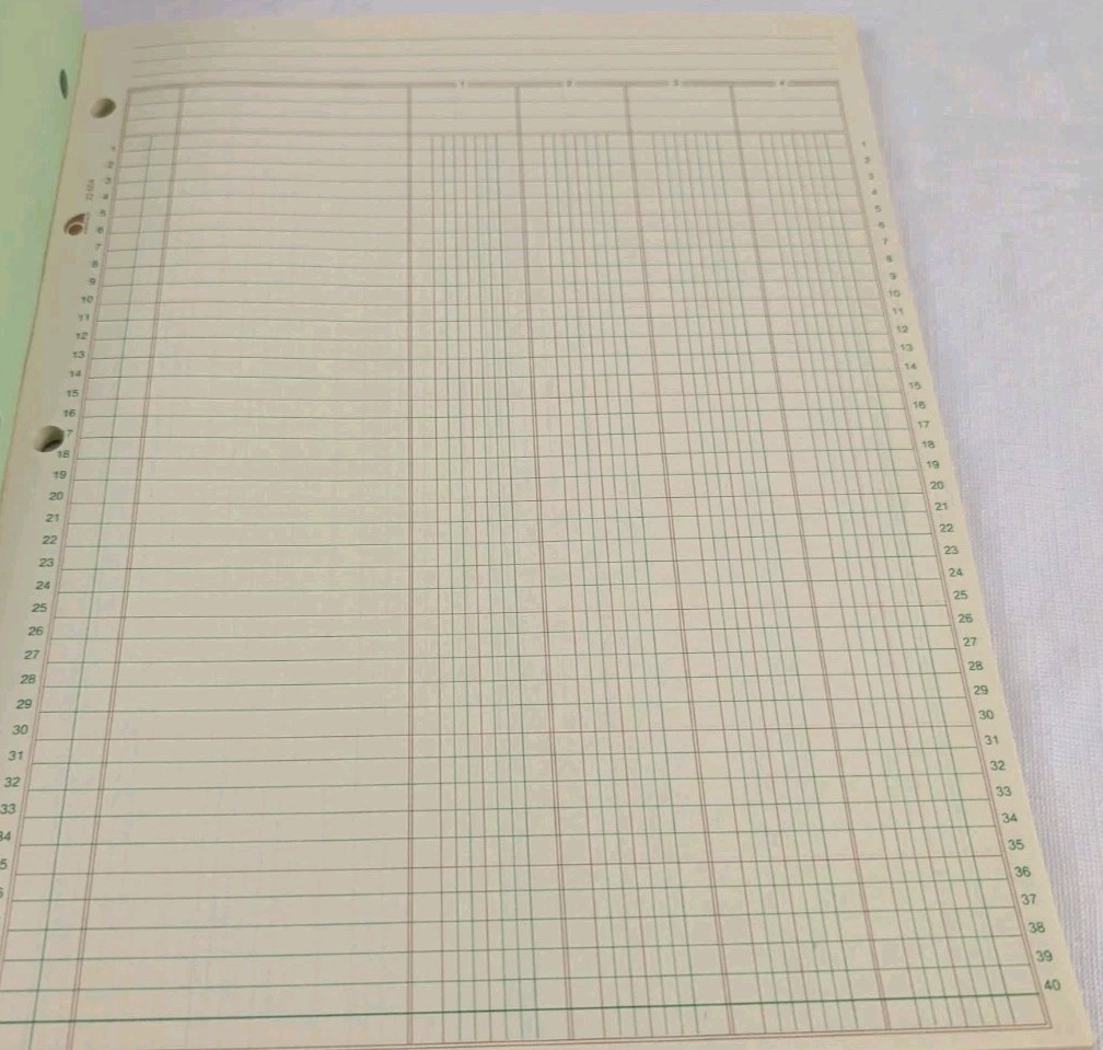 Vintage AMPAD Columnar Pad 4 Column 50 Sheets 11 x 8 1/2″ #22-604