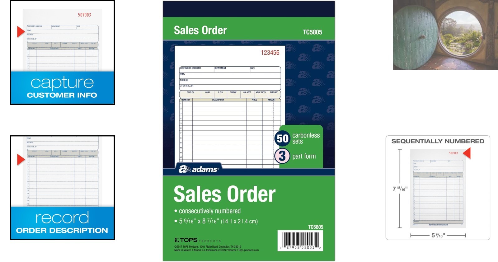 Sales Order Book with Wraparound Cover – 3-Part Carbonless, 50 Sets for Business