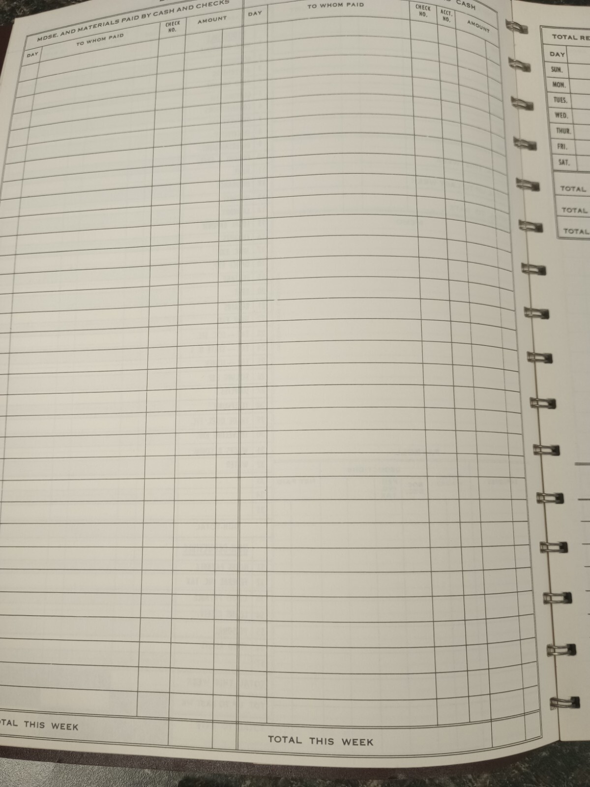Vtg. Dome DOM600 Bookkeeping Record Book Weekly 128 Pages 9 x 11 Inches, Brown