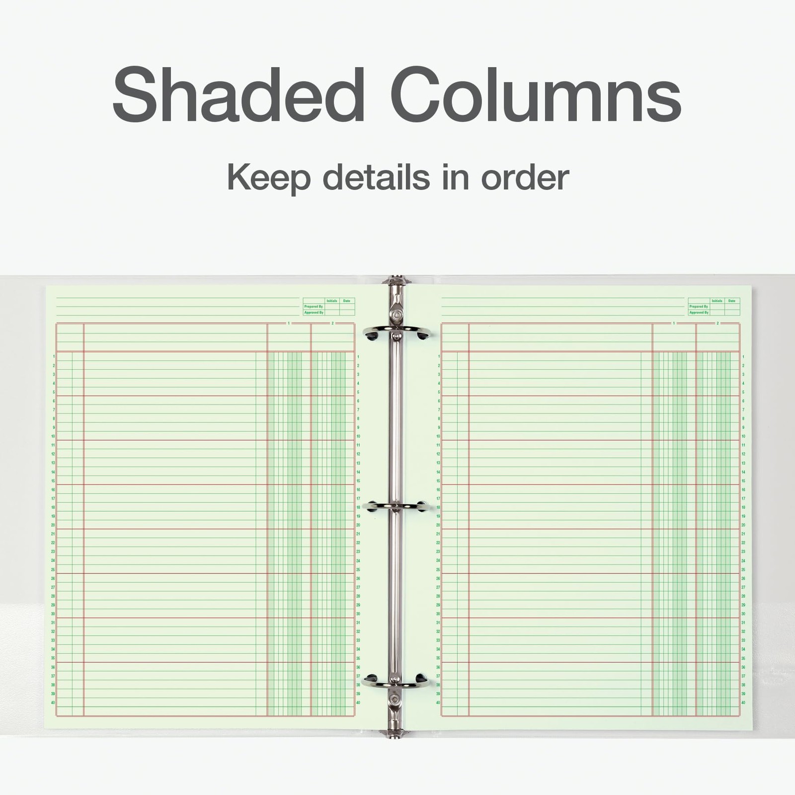 Adams Green Columnar Analysis Pads 2 Column Ledger 50 Double Sided Sheets