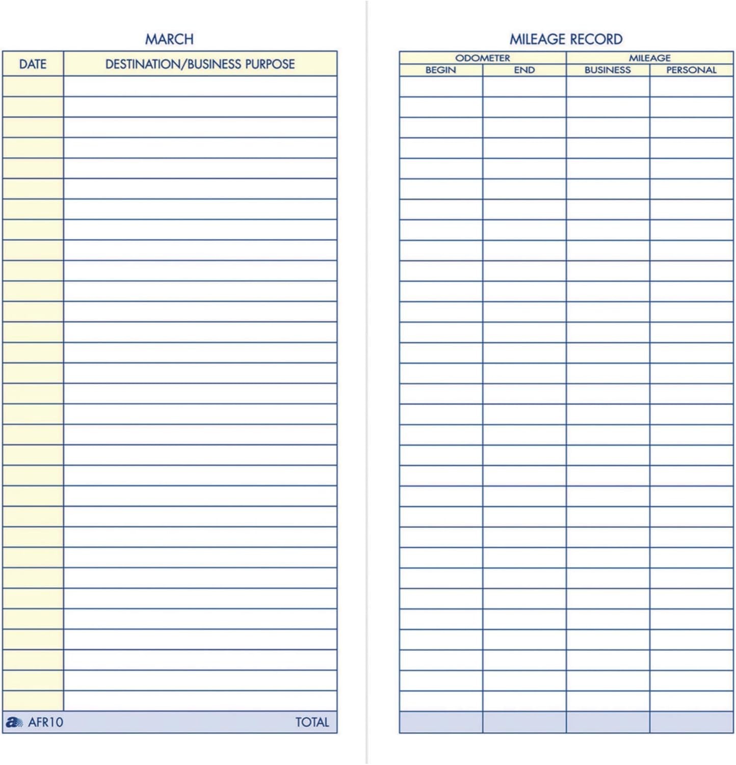 Vehicle Mileage Book, 3 1/4″ x 6 1/4″