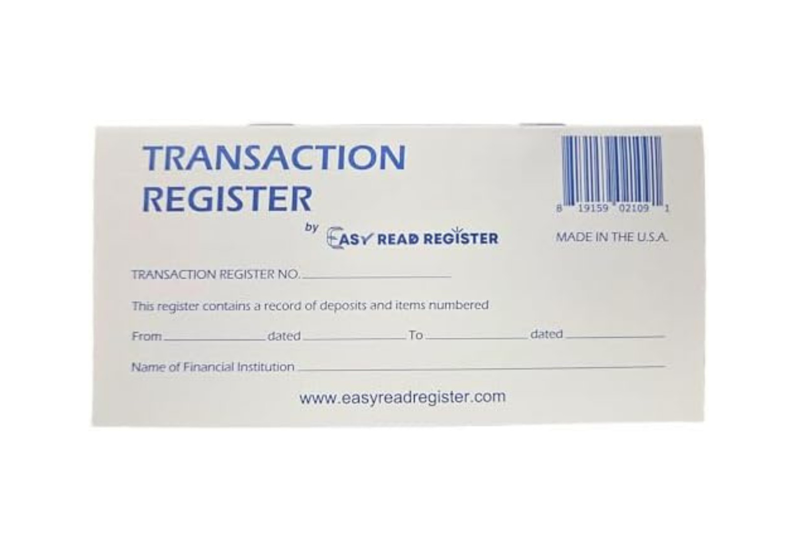 Checkbook Register Ledger 2026 2027 2028 Calendar Expense Tracker Made USA