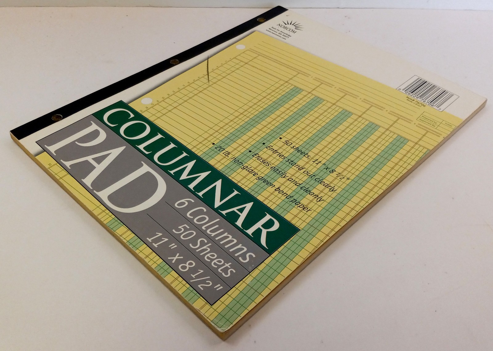 Ledger Pad 6 Columns 8.5 x 11 inch 50 Sheets Blank Lot of 2