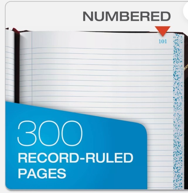 Boorum & Pease Columnar Accounting Book 12 Column Black Cover 150 Pages 10 1/8 x