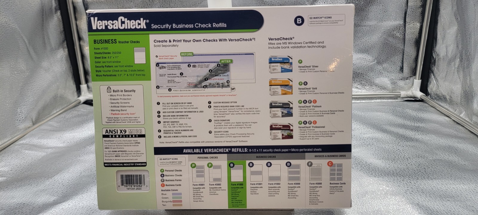 VersaCheck Security Business Check Refills: Form #1000 Voucher Checks 250 Sheets