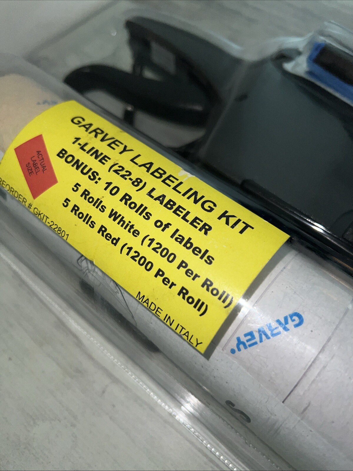 Garvey Labeling Kit 1-Line 22-8 Labeler & 10 Rolls of Labels GKIT-22801