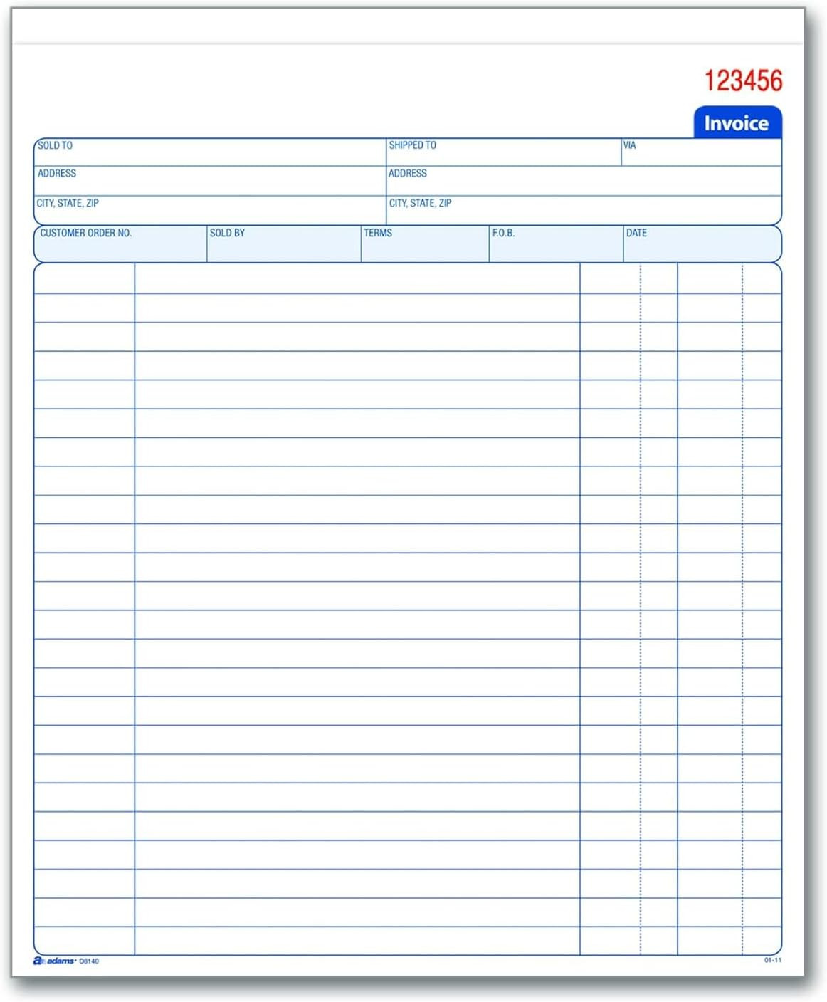 Invoice Book, 8-3/8 X 10-11/16 Inches, 2-Part, Carbonless, White/Canary