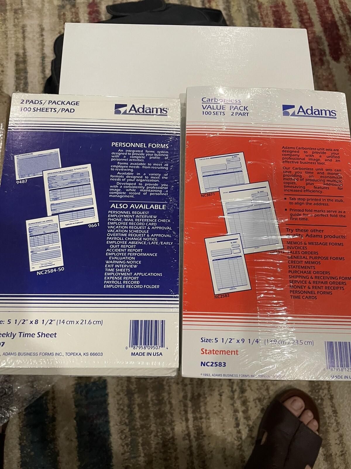 Adams Statement Forms & Weekly Time Sheet Made USA