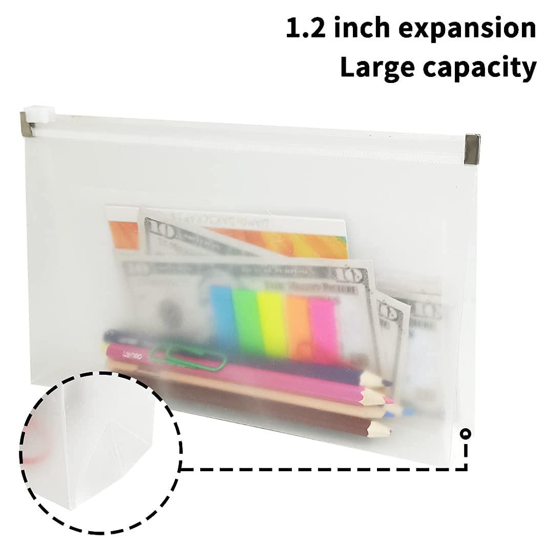 18 Pcs 5″ x 10″ Plastic Envelopes with Zipper, Clear Pencil Small, 18pcs