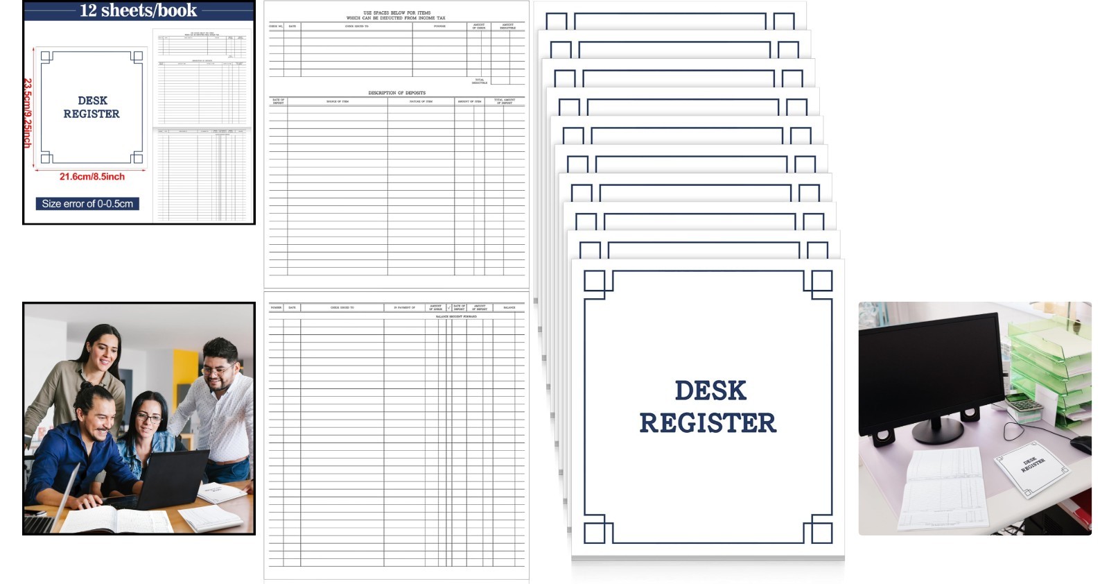 Elegant 10 Pcs Checkbook Transaction Registers – 8.5×9.25 Inch Ledger Set