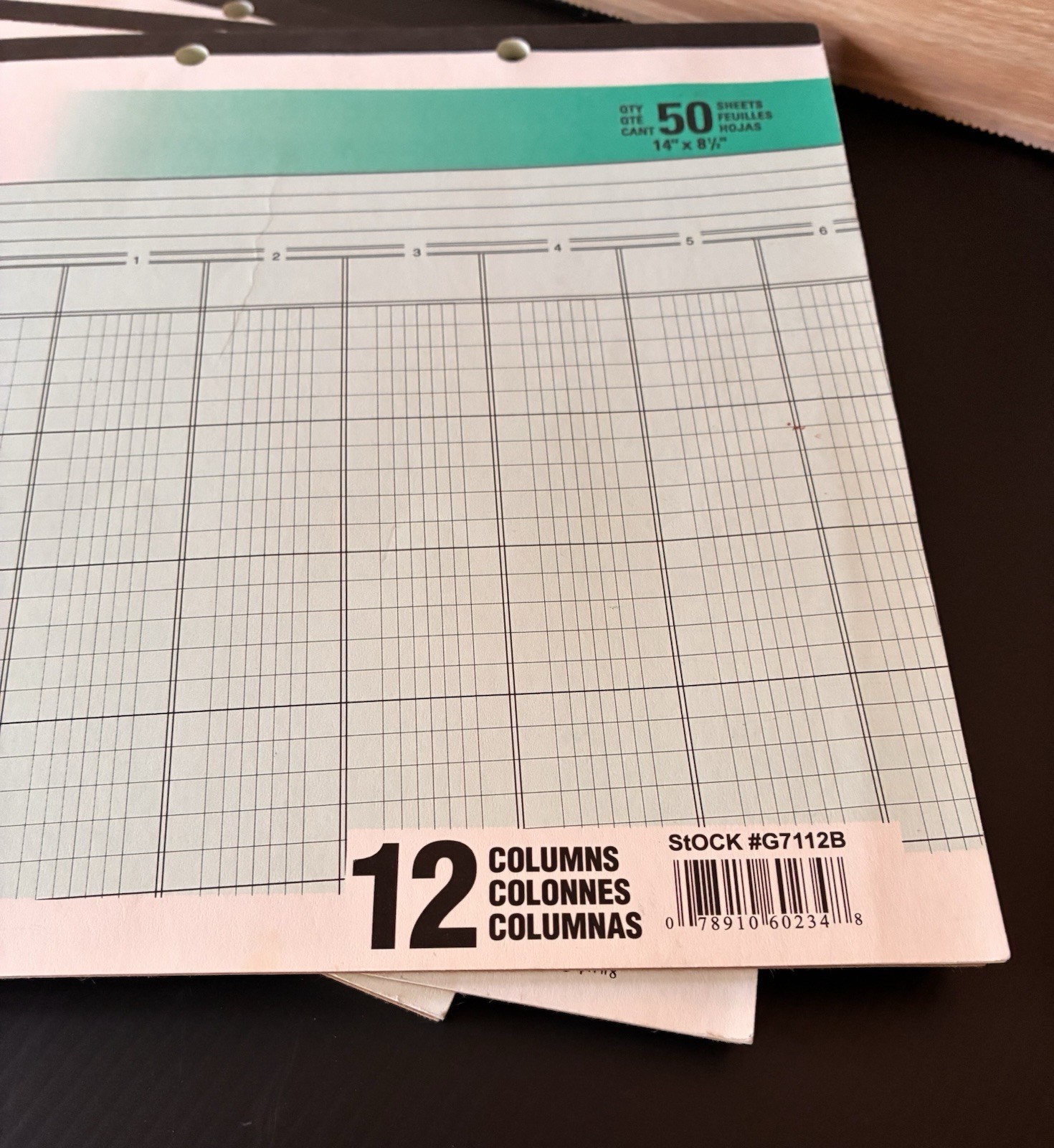 Set of 3 Wilson Jones G7112B Columnar Ruled Pad 12 Column 50 Sheet 14 x 8.5 NOS
