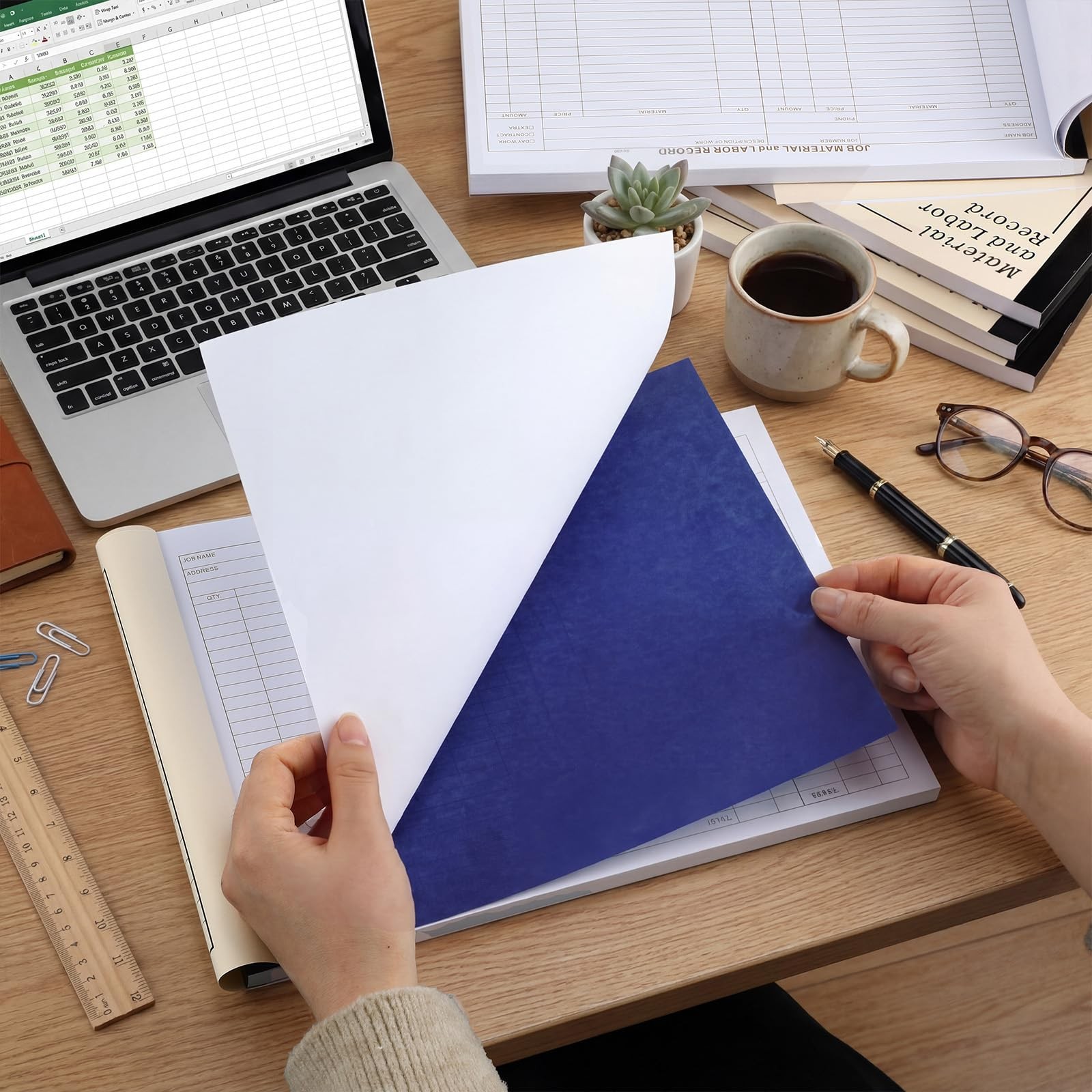 5 Pack Material and Labor Records Pads – Job Forms Record 100 PCS Each Precut