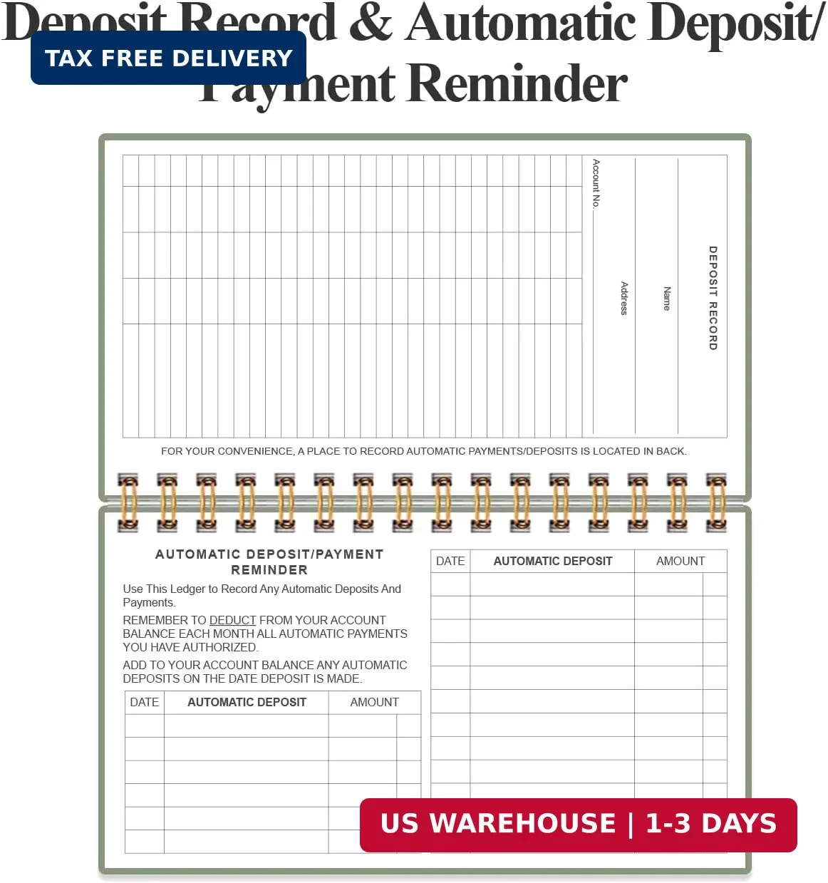 Check Registers for Personal Checkbook – A6 Blank Ledger Transaction Registers f