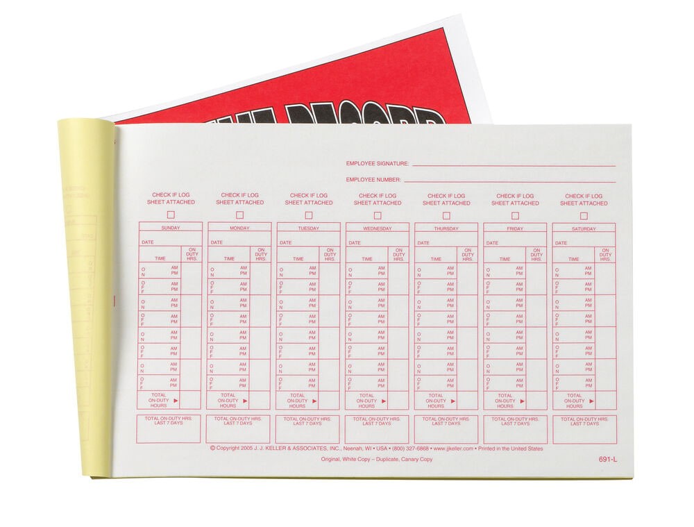 J. J. Keller Driver Exemption Log Book 10-pk. for Short-Haul Operations, 2-Ply
