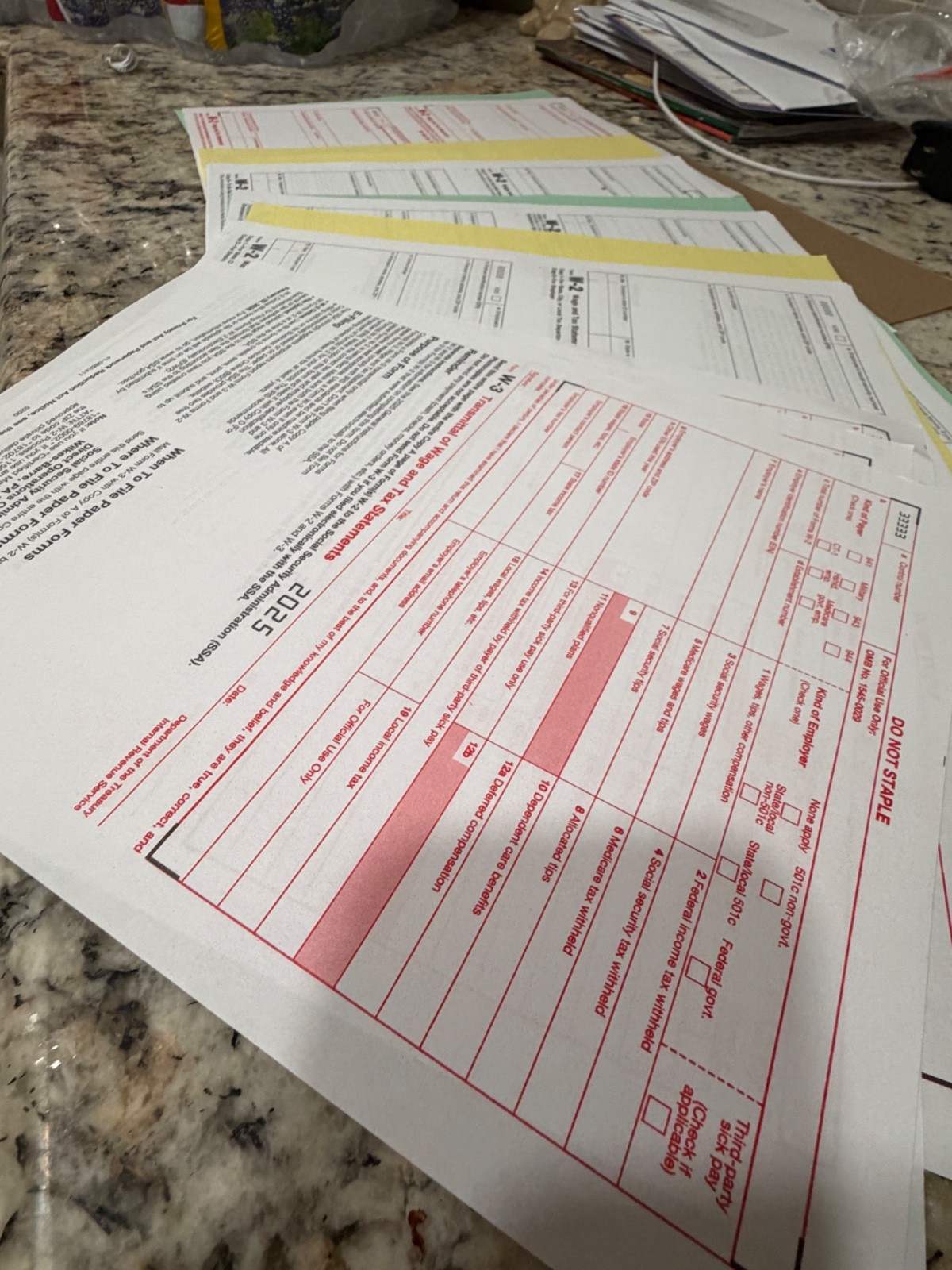 2025 W-2 4-Part Laser Tax Forms Kit + 3 W-3 Transmittals | 25 Employees | IRS ✔️