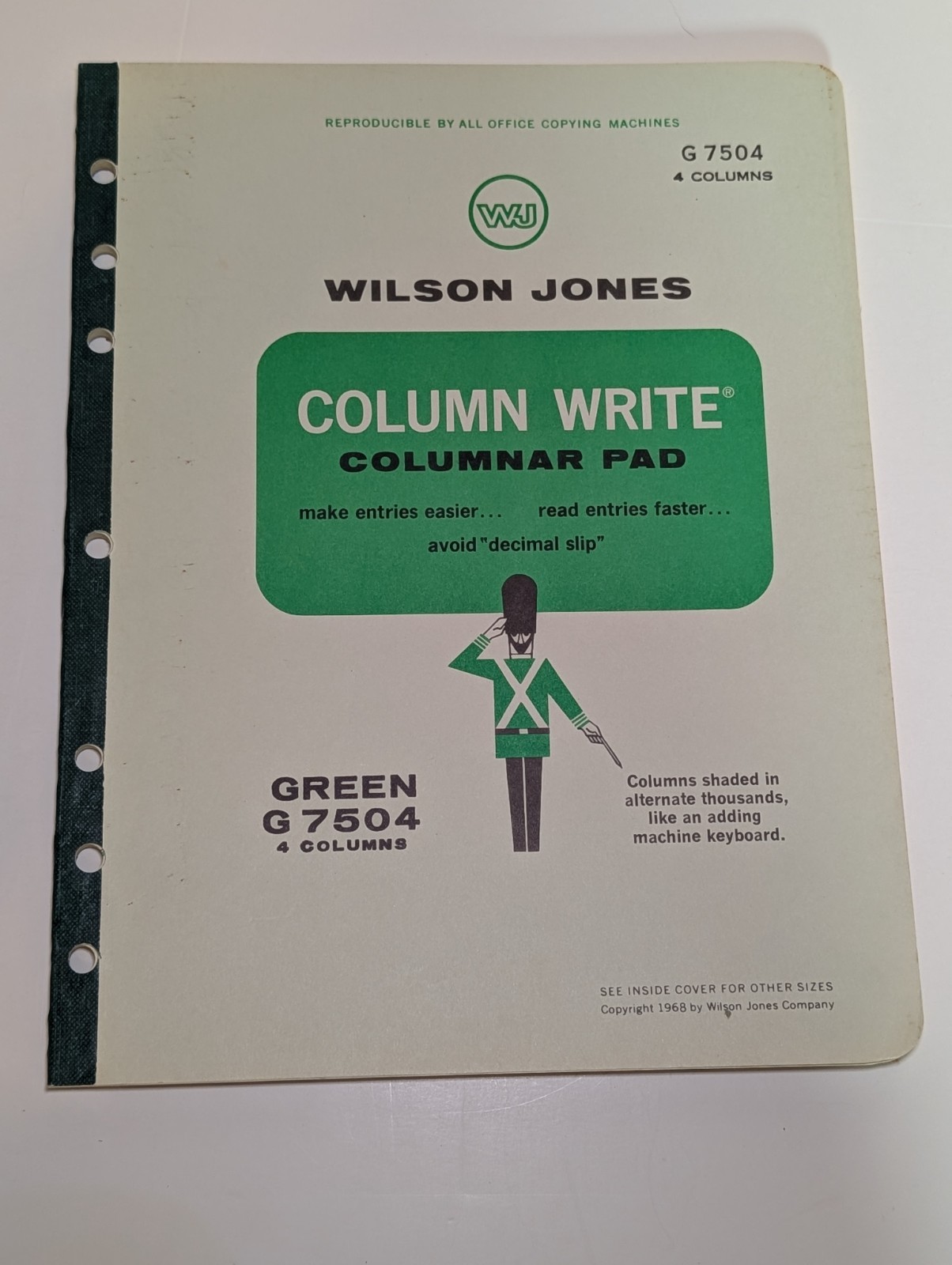 Wilson Jones Columnar Pad 4 Columns Ring Binders G7504 50 Sheets 11″ x 8.5″ 1968
