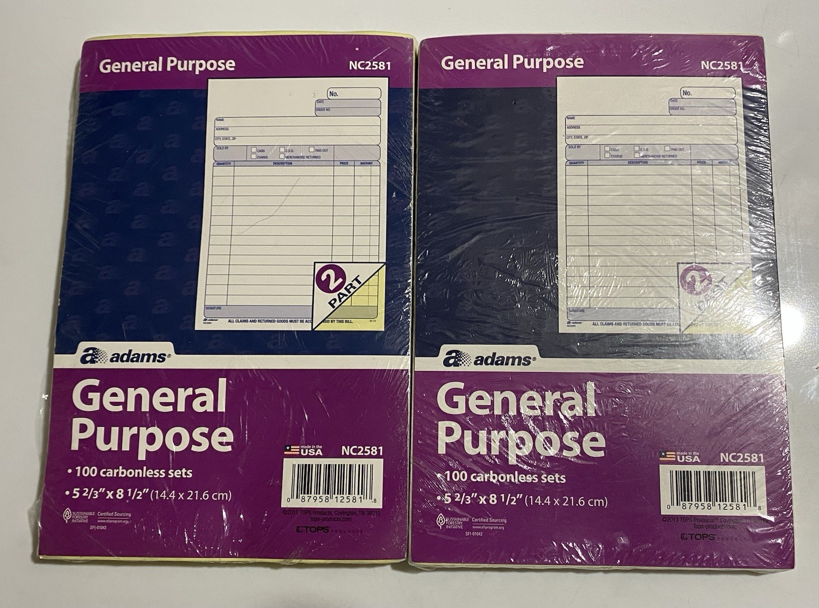 Lot Of 3 Adams General Purpose And Statement Carbonless Receipt Books