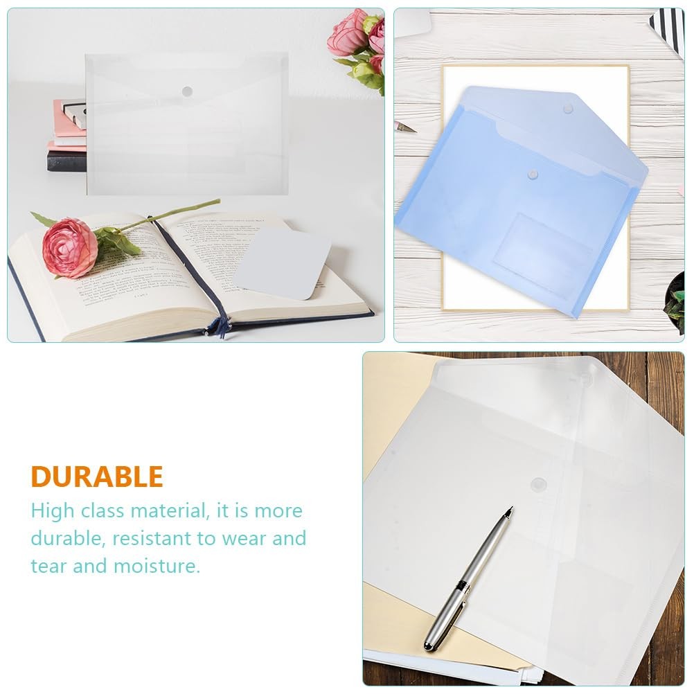 NUOBESTY 6Pcs Plastic Envelope Folders Pocket Assorted Color 6pcs
