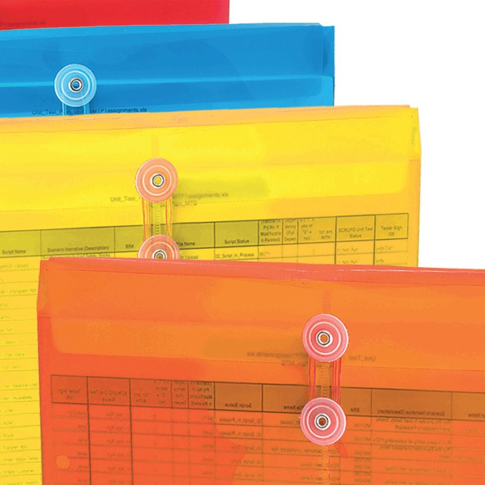 Smead Poly Project Envelope, 9-3/4 x 11-5/8 Inches (5-Pack), Assorted Colors