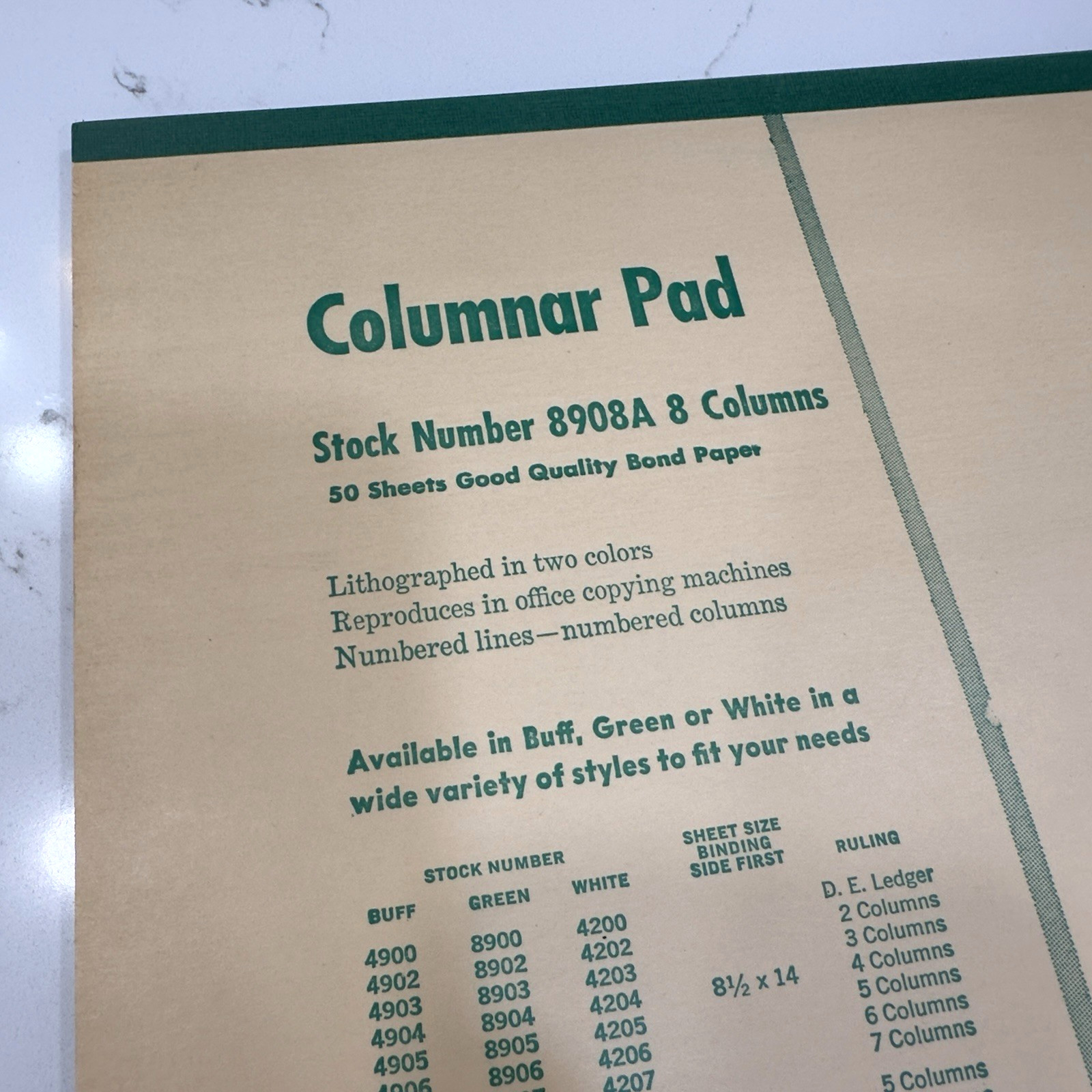 2 Vintage Boorum & Pease Accounting Columnar Pads 4 & 8 Columns_4904 & 8908A