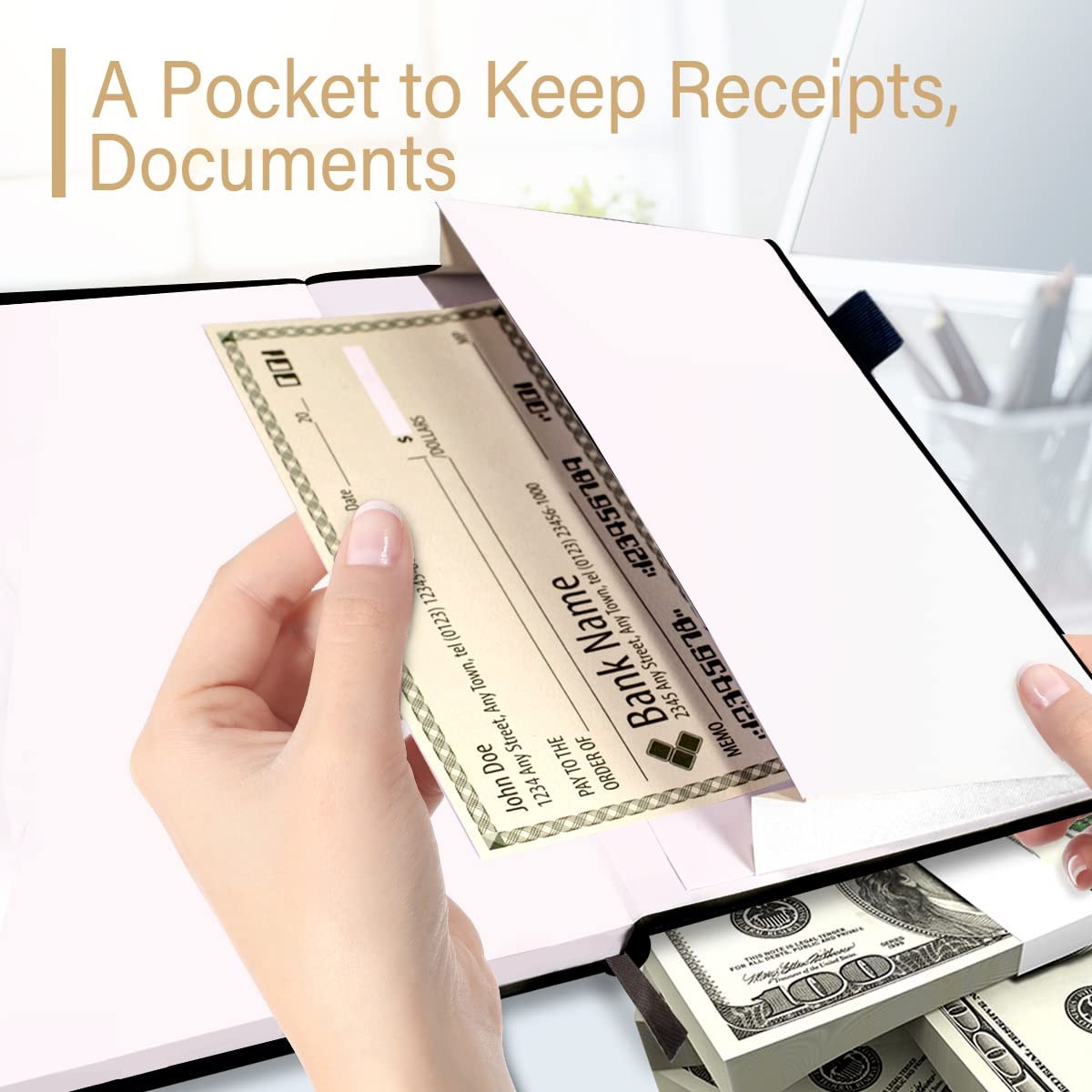 Blugool Check Registers Personal Checkbook Ledger 5.8×8.3 Black