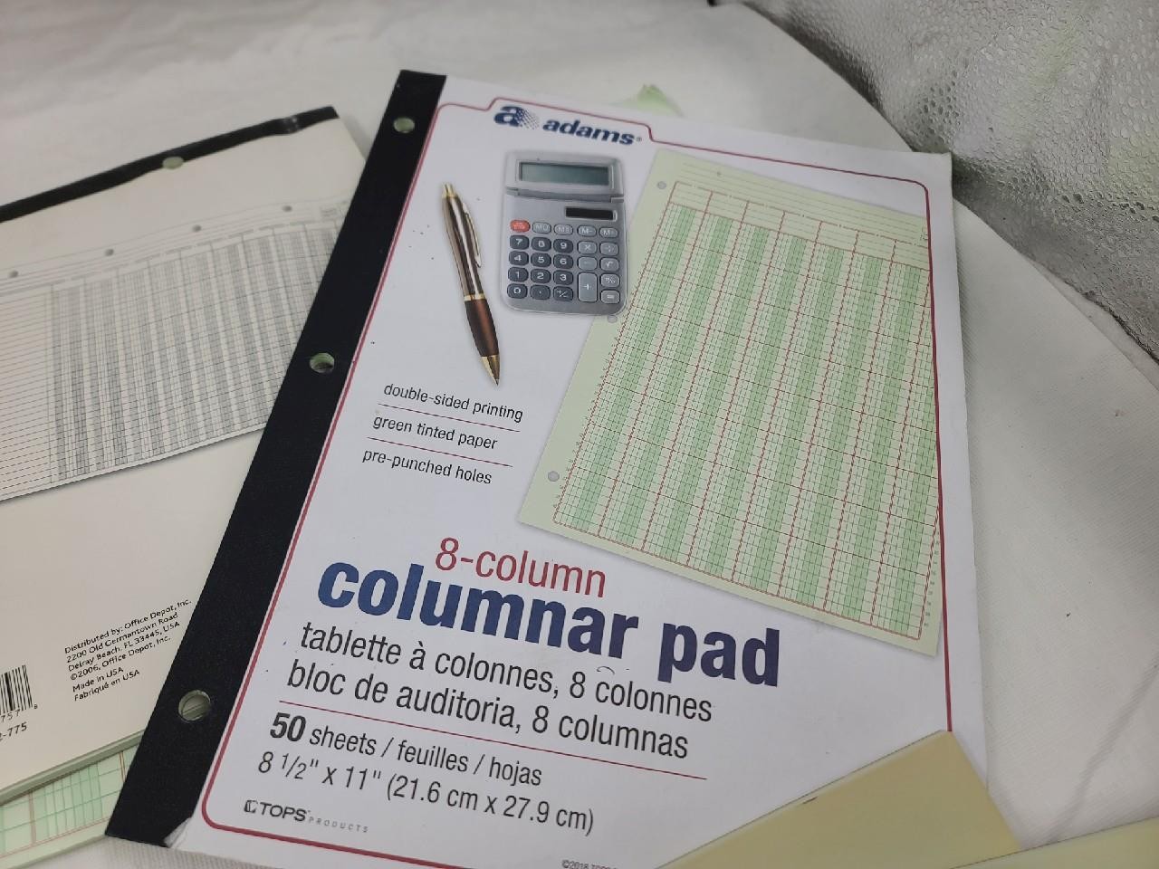 Lot of Columnar Pads – Kraftbilt, Adams, Office Depot & Staples