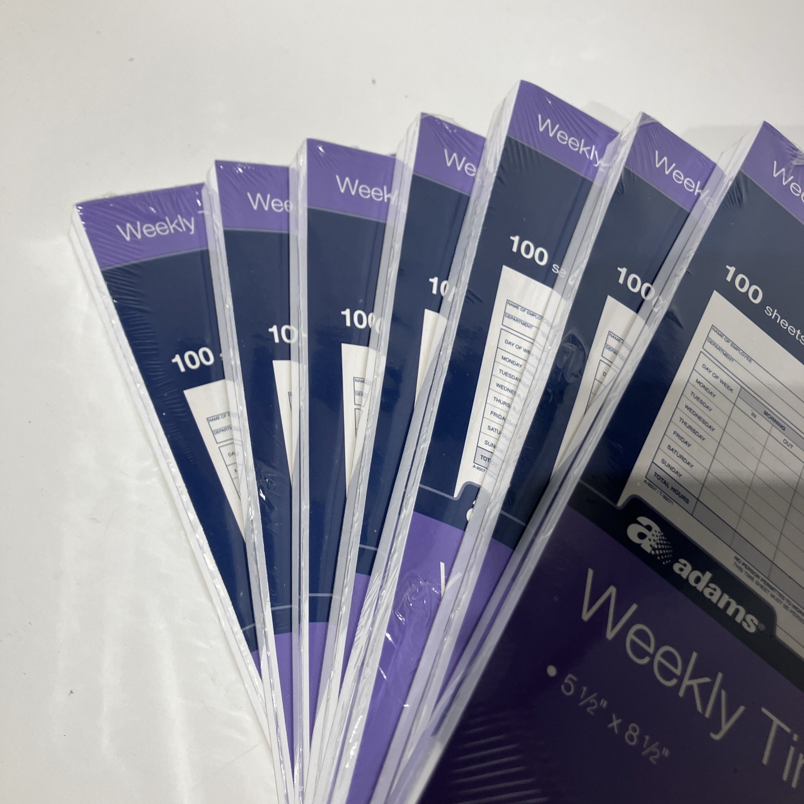 Adams Weekly Time Sheets 9507ABF 5.5″ x 8.5″ Blue/White 2 Pads of 700 Sheets NEW