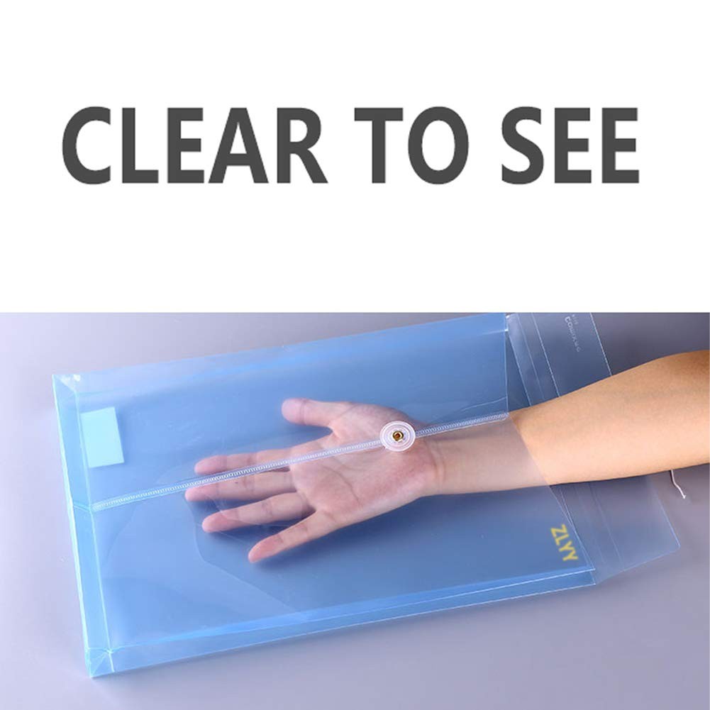 ZLYY 10 Pack Clear Blue Plastic Poly String Envelope with One Size,