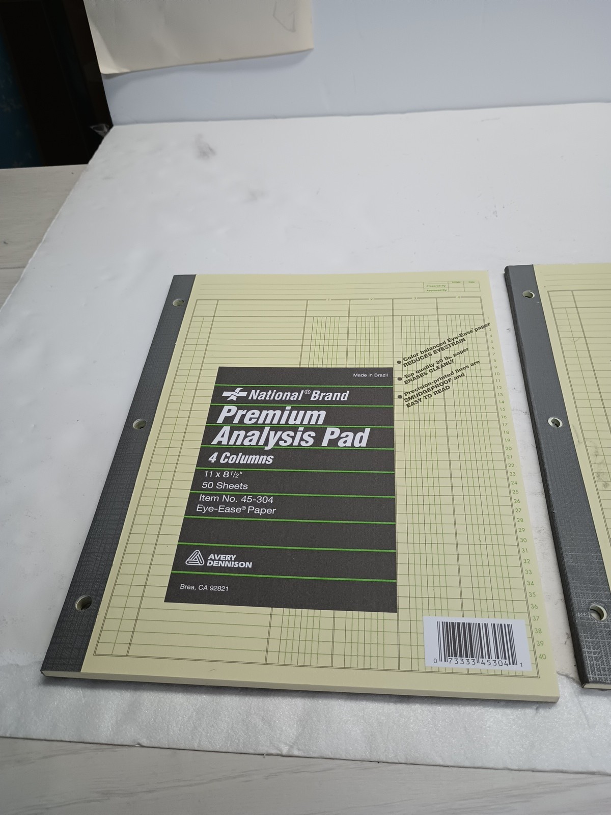 (1) New Premium Analysis Pad Set 2 5 column 45-605 National Avery Green 8.5×11.