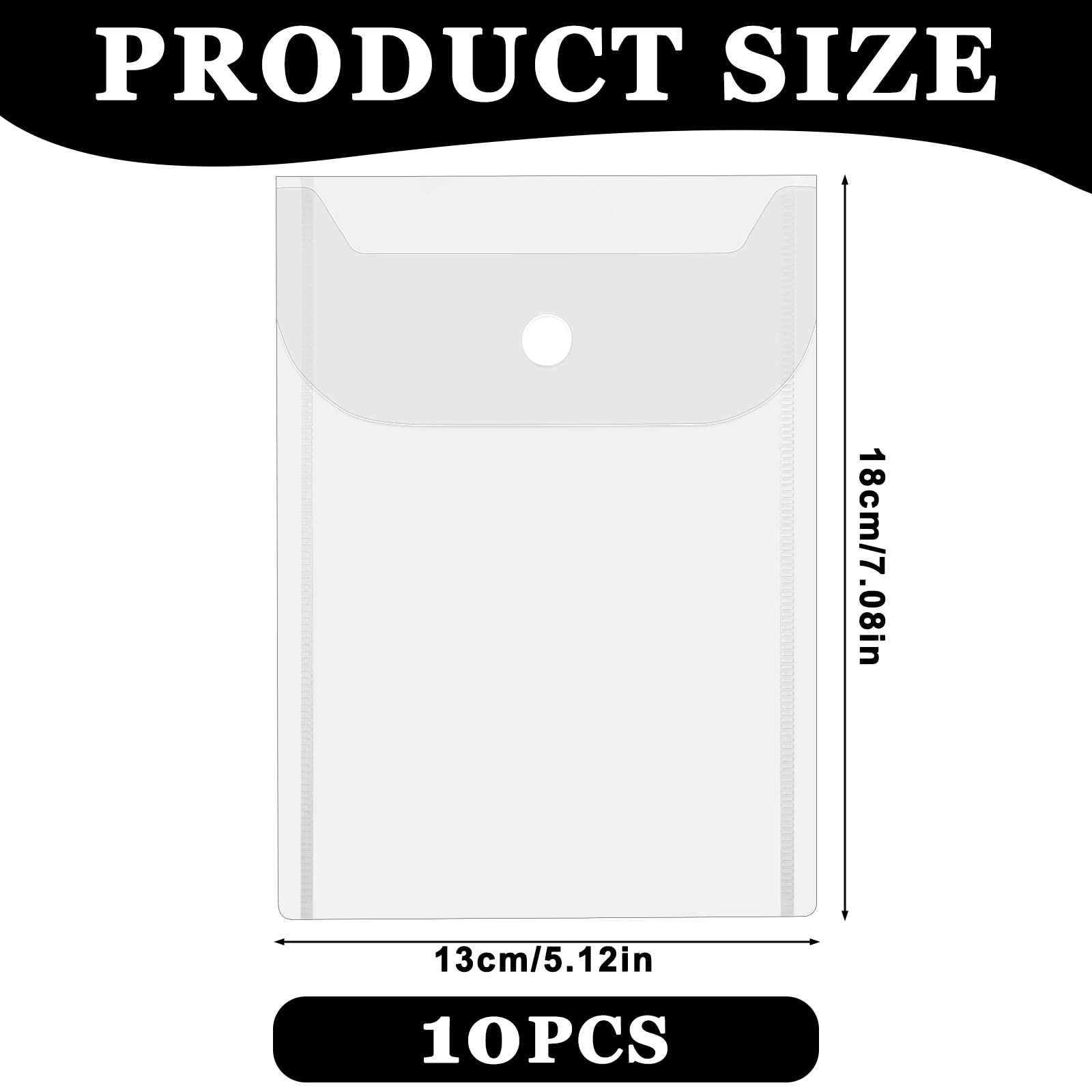 10 PCS Clear Envelope Pouch 7 X 5 Inch Plastic 5″ x 7″, Transparent