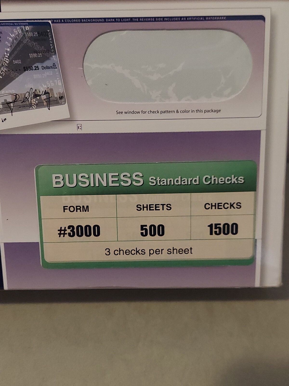 VersaCheck Security Business Check Refills Form #3000 Business Standard -500 PGS