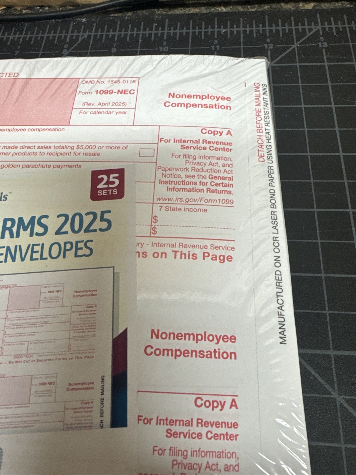 Next Day Labels 1099 NEC Forms 2025 With Self Seal Envelopes 25 Sets Unopened