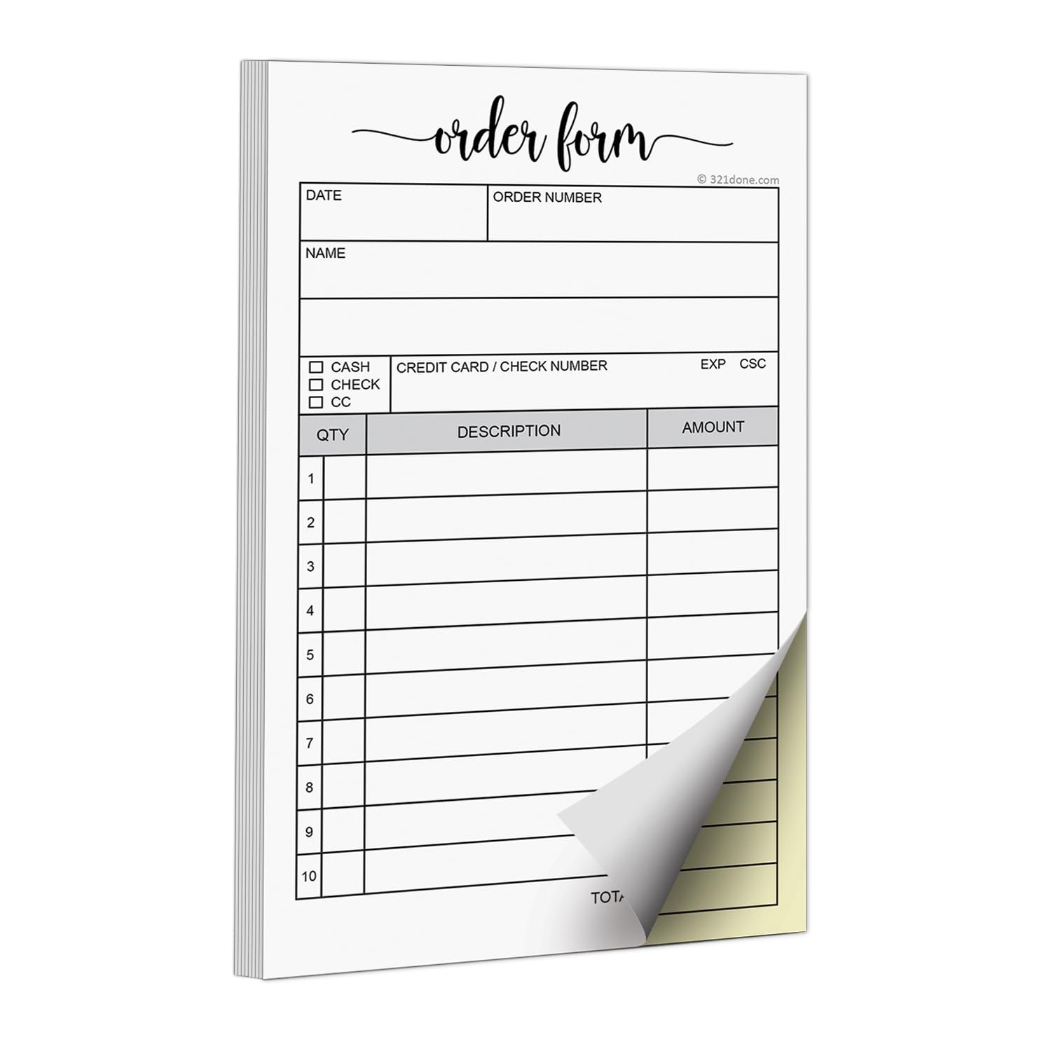 Carbonless 2 Part Invoice Pads for Small Business with Carbon Copies Part