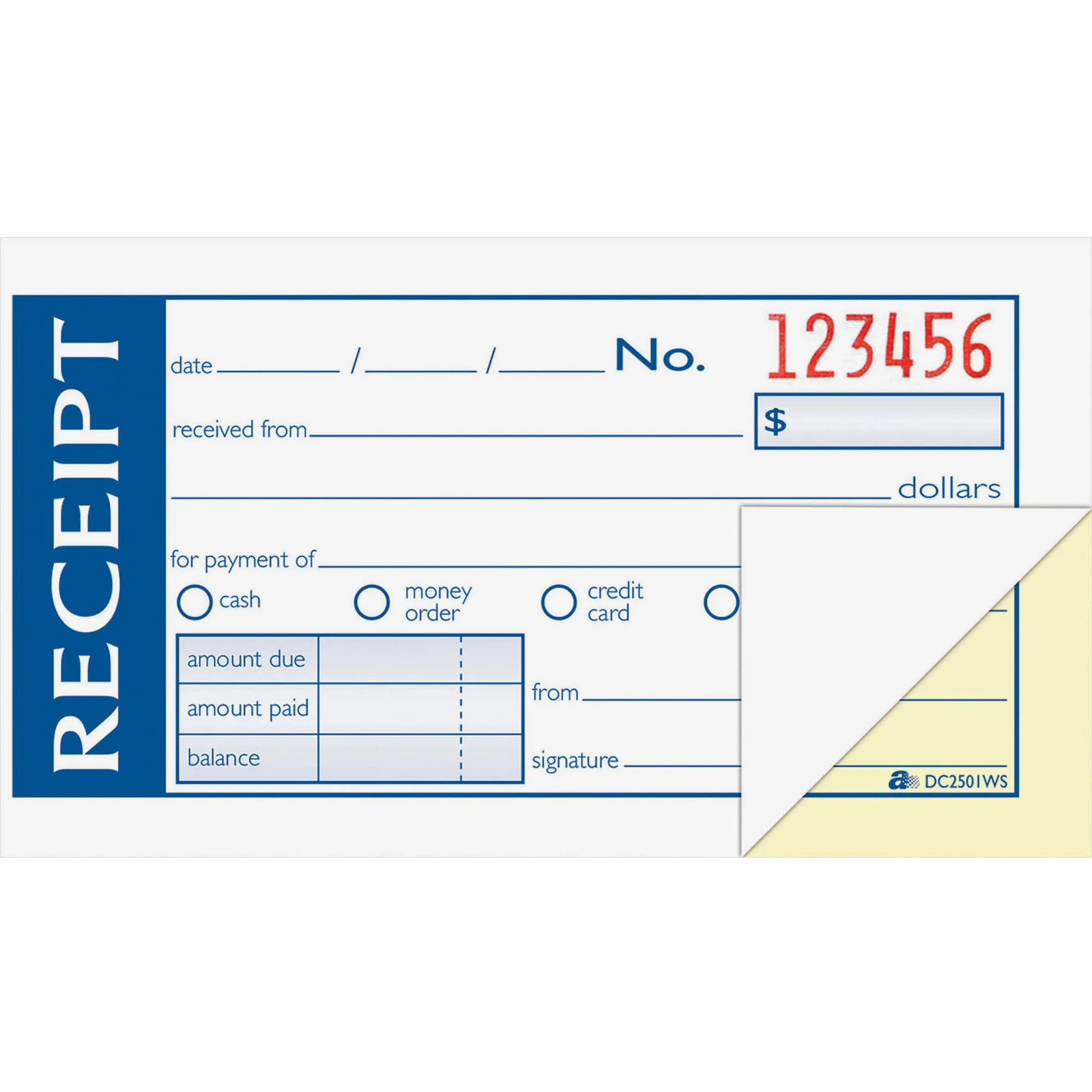 Adams Write N’ Stick Receipt Book, 2 3/4″ x 5 3/8″, 2-Part, Book Of 50 Sets