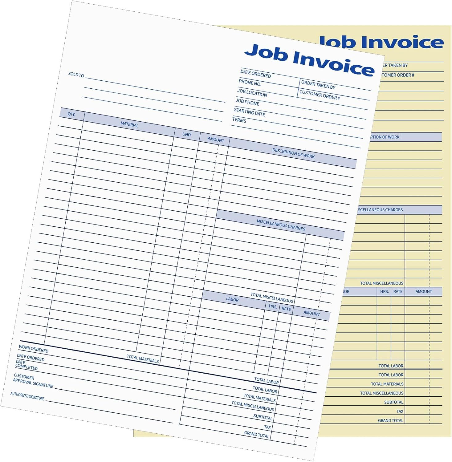 Crtiin 2 Books Contractors Invoice Book Carbonless Forms Receipt Work…