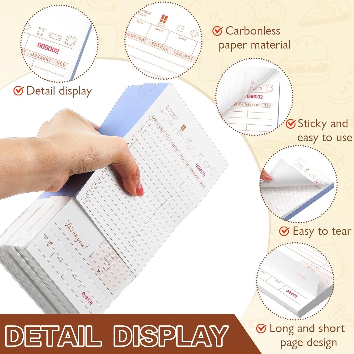Guest Check Receipt Books 2-Part 50 set per book