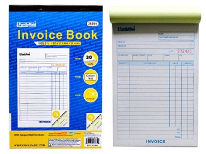INVOICE Receipt Record BOOK 3-Part 30-Set Numbered Original Duplicate Carbonless