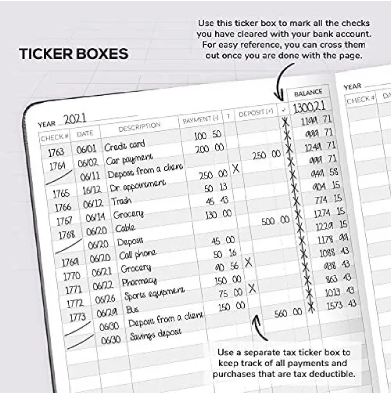 Skyline Check Register – Accounting Ledger Log Book for Income & Expenses