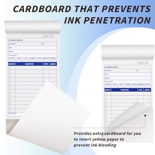 40 Pack Carbonless Sales Order Book, 2-Part Receipt Forms, Invoice, 3.3″x5.6