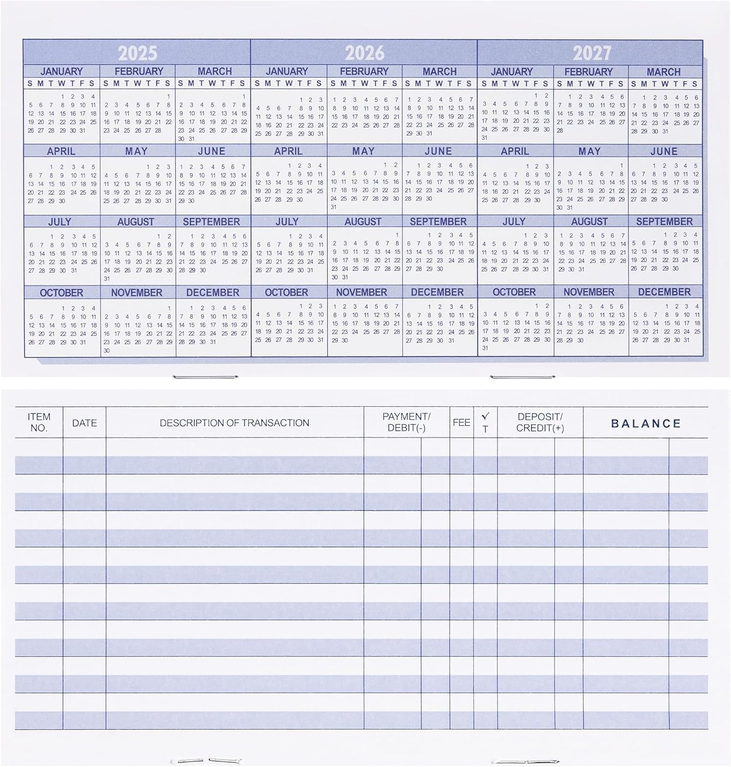 Sturdy 20 Pack Check Register for Simplifying Personal & Business Transactions