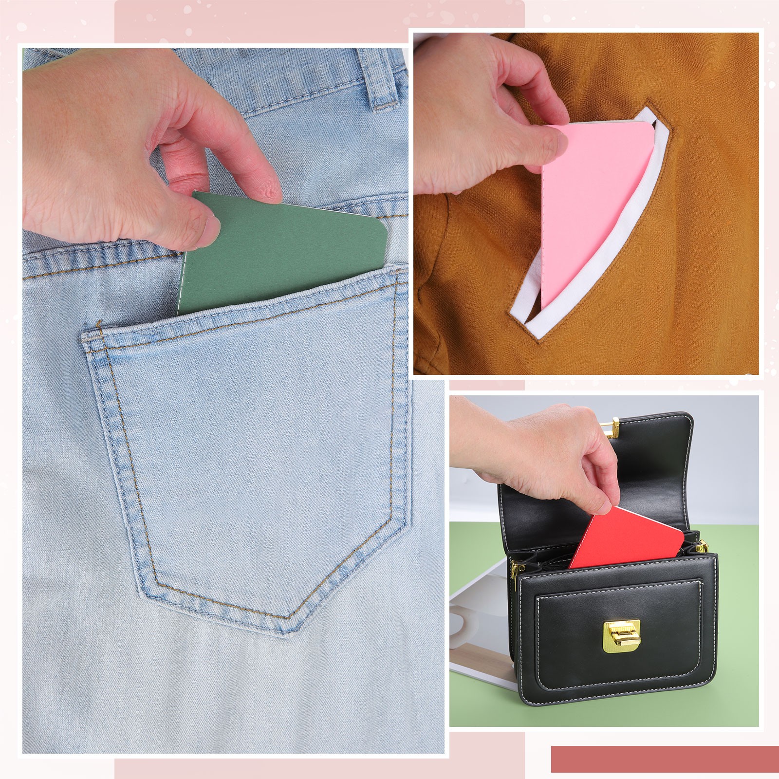 8 Pack A6 Notebook, A6 Journal Mini Notebook Pocket Kraft,Yellow