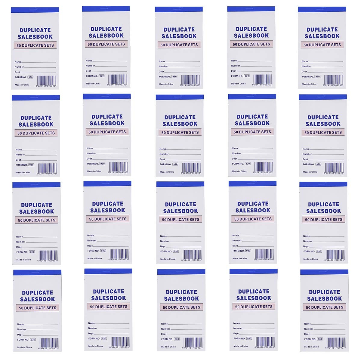 FactorDuty 20 Pack Lot Sales Book Order Receipt Invoice Carbonless Copy 50 Sets