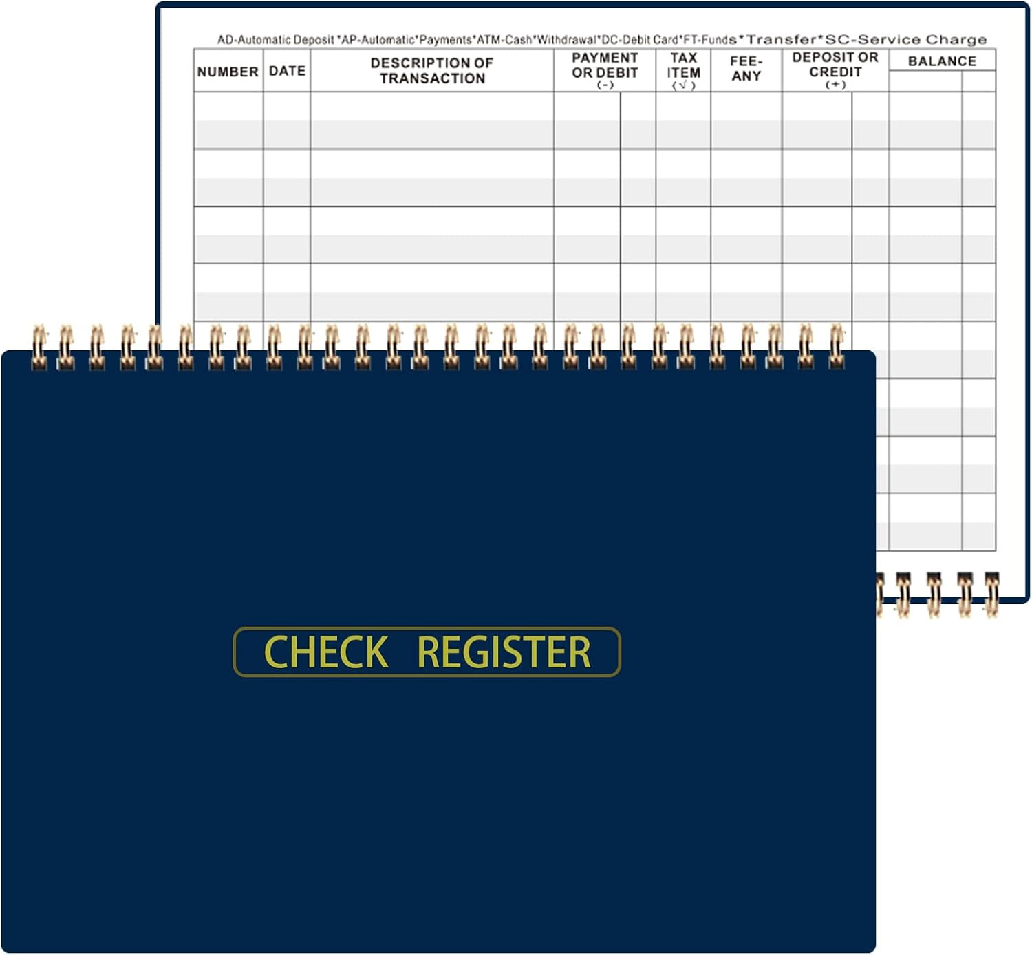 Print Checkbook Register – Check Registers Book, 5-7/8″ X 8-1/2″, Large Print, E