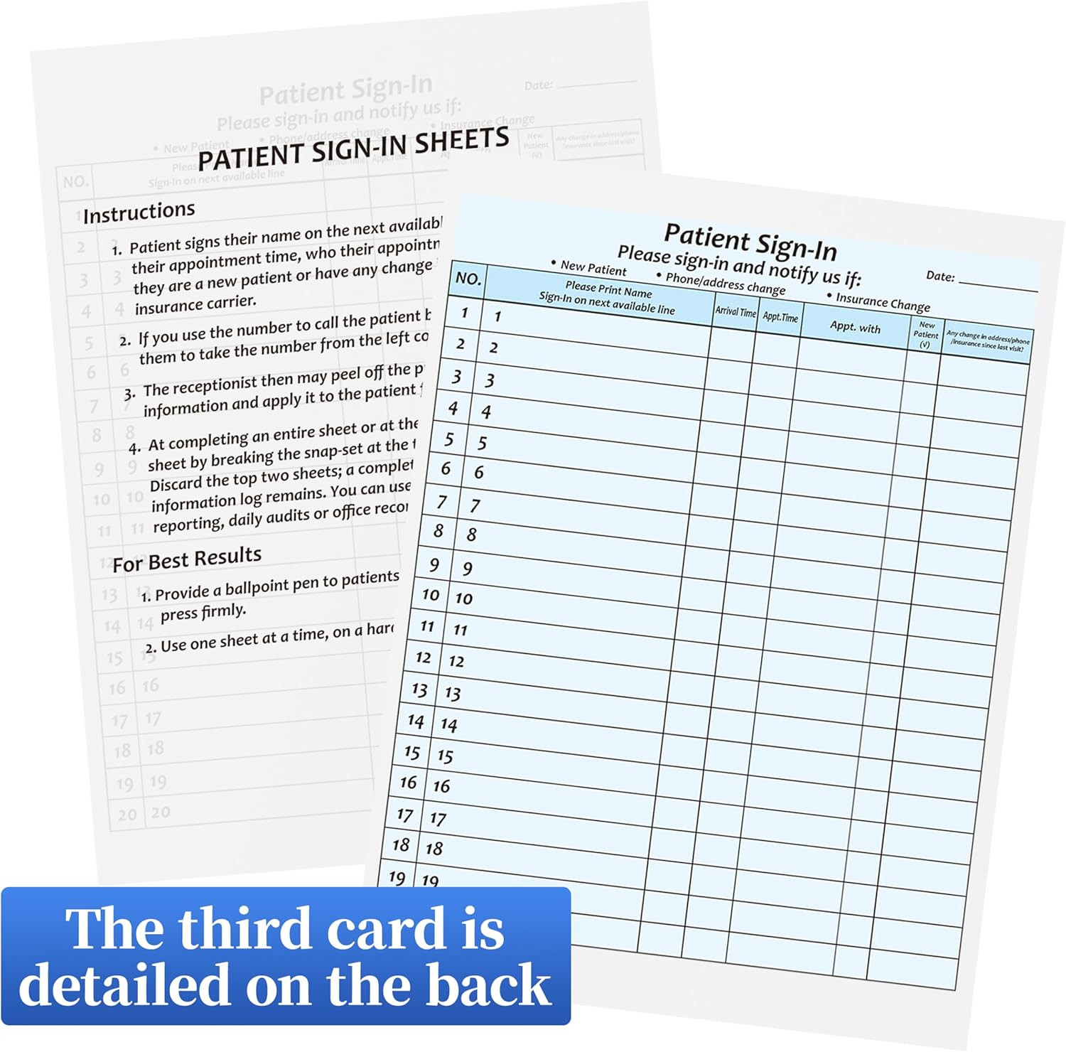 30Packs,Patient Sign in Sheets,Hipaa Compliant,Adhesive Peel-Off Patient Forms,N